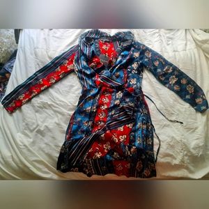 ASOS floria stripe Parisian ruffle wrap dress